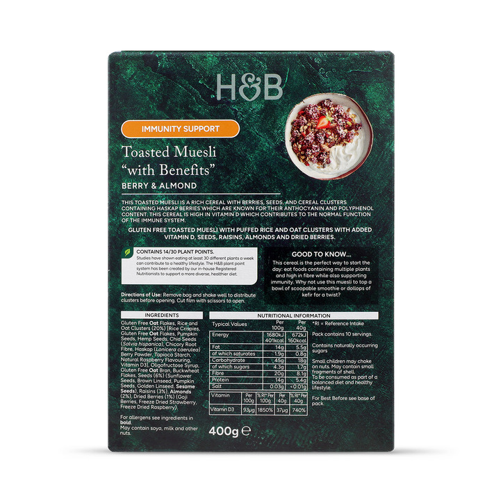 Holland & Barrett Immunity Support Toasted Muesli 400g